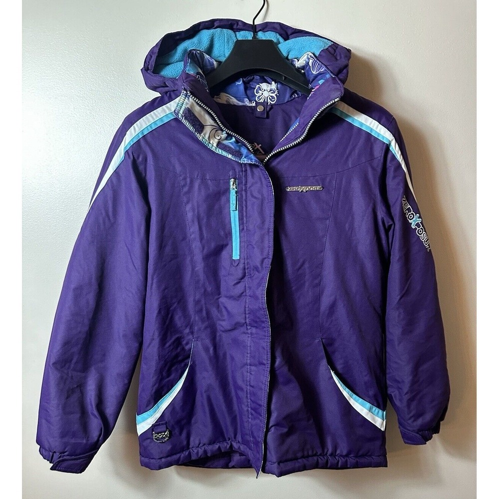 ZeroXposur Coat Girls XL 16 Purple Blue Hood Winter Ski Snow Kidcore Play A34120